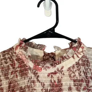 Eliza J Cream & Mauve Pink Short Sleeve Retro Mock Neck Dress Women Sz 6 thumbnail 6