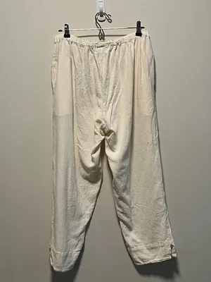 OH MY GAUZE! Cream Elastic Waist Cropped Pants, 100% Cotton, Size 2 (L/XL) thumbnail 8