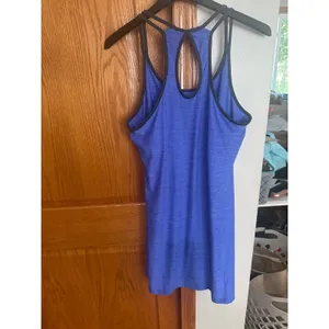 Kyodan Women Blue Space Dye Racerback Active Dress Strappy Keyhole Athletic thumbnail 2