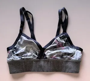 Lululemon Flow Y Bra Double Layer‎ Abstract Floral Pattern - 4 thumbnail 1