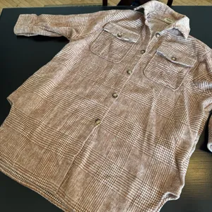 Women’s Brown oversized Plaid‎ shirt Jacket thumbnail 2