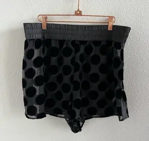 Victoria’s Secret Semi Sheer Elastic Waist Velour Dot Shorts XL thumbnail 1