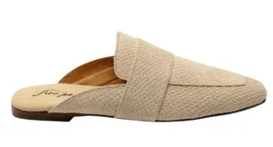 Free People Mules 39 At Ease 2.0 Loafer Suede Embossed Leather Cafe Beige Womens thumbnail 1