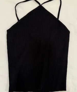 Zara Black Ribbed Camisole Top thumbnail 1