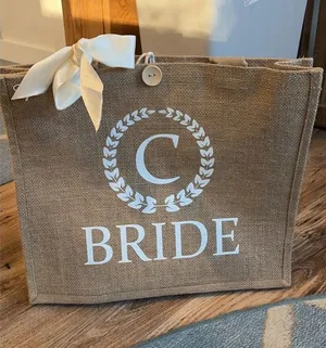 Brand new and custom made “c” bride wedding tote bag thumbnail 1