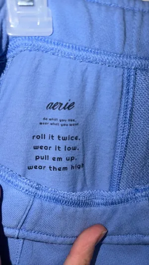 Aerie Small Straight-Leg Blue Sweatpants thumbnail 5
