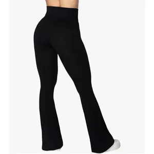 Black Extra High Rise Wide Leg Crossover Flare Active Leggings Gym Yoga Shaping thumbnail 3