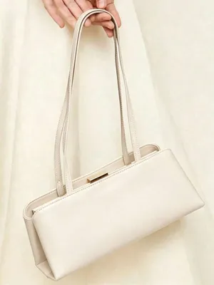 Ivory off white Cream Top Handle purse Bag (2 exchangeable strap lengths) thumbnail 4