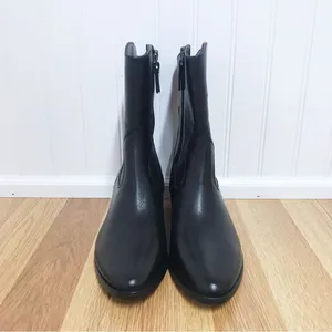 NATURALIZER Gaby Black Leather Western Midi Boot Bootie Block Heel Size 5‎ New thumbnail 3