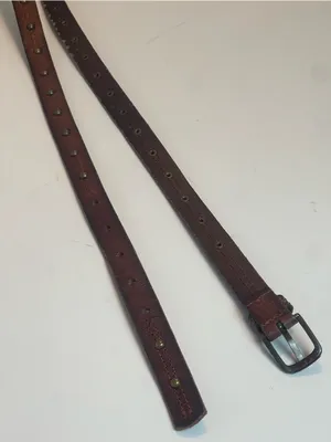 Source Unknown Vintage Brown Genuine Leather Belt Studded Detail Boho Western Style Size XL thumbnail 4