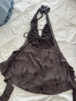 Brown Halter Top Mini Dress thumbnail 4