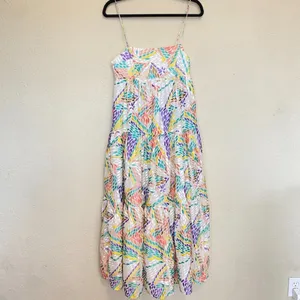 $255 C/MEO Collective Set Up‎ Multicolored Burn Out Midi cocktail Dress sz. 4 S thumbnail 2