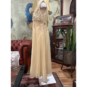Bari Jay Vintage 60s 70s Lace Bodice Maxi Dress Gown thumbnail 5