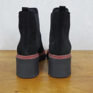 Portuguese Made Black Suede Chunky Sole Chelsea Boots Size 6.5 thumbnail 7
