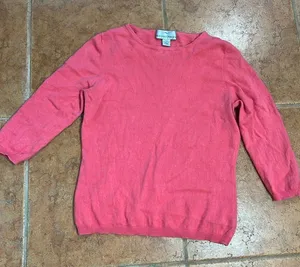 ‎Precious Fibers Cashmere pink sweater size L thumbnail 1