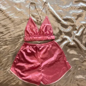 Pink Satin Short Set thumbnail 5