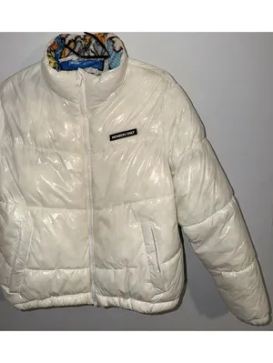 Size XL Women’s MEMBERS ONLY Looney Tunes Puffer Jacket Shiny Beige. thumbnail 8