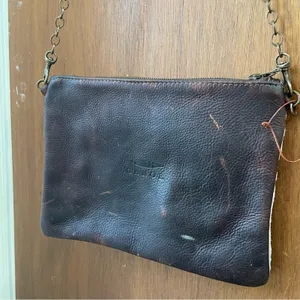 Canoe cowhide metallic silver crossbody thumbnail 4
