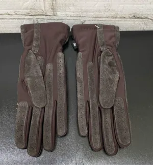 ISOTONER Stretch Leathers Brown Genuine Leather Gloves One Size thumbnail 6