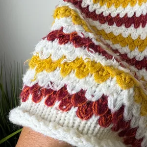 Molly Bracken Chunky Knit Striped Long Sleeve Retro Sweater Size M/L‎ Crochet thumbnail 5