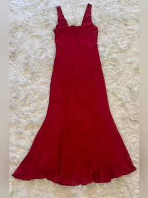 NEW REFORMATION Laine Red sleeveless midi dress sz 4 thumbnail 4