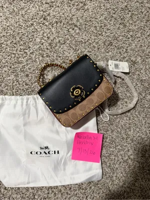 Coach Black and Brown Signature Chain Crossbody Bag thumbnail 5