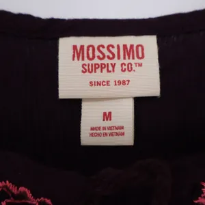 Mossimo Supply Co Womens Plum Purple Embroidered Boho Tassel Sundress Size M thumbnail 3