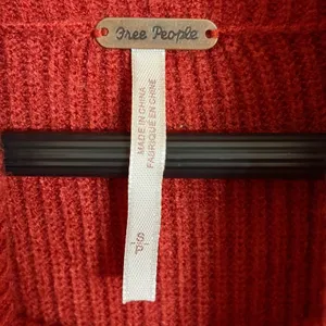 Free People Ottoman‎ Slouchy Tunic Sweater Red Turtleneck Ribbed Knit OB816580 S thumbnail 3