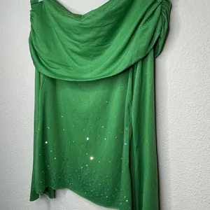 Kudu Off Shoulder Top Sequins Green thumbnail 4