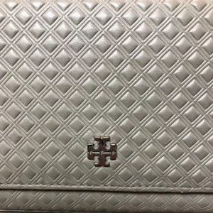 Tory Burch Marion Embossed Leather Convertible Clutch Wristlet, Taupe thumbnail 2