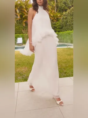 NEW ELLIATT Poppy Tiered Sleeveless white Gown sz XL thumbnail 3