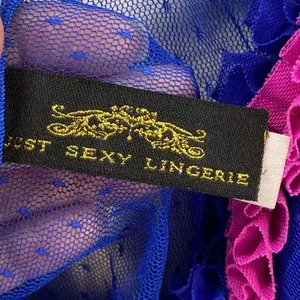 Just Sexy Lingerie Babydoll Sheer Lace Ruffle Trim Blue Pink Y2k slip dress‎ L thumbnail 2