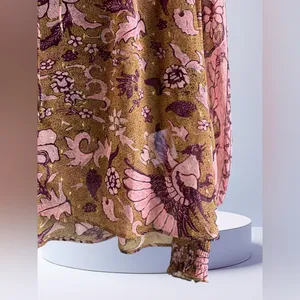 O.P.T. One Pretty Thing x Anthropologie Floral Smocked Balloon Sleeves Top thumbnail 6