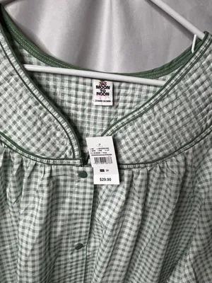 Moon To Noon Women's Snap-Front Gingham Sleep Dress thumbnail 5