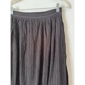 NWT Lulus Midsummer Memories Black Mid Rise Maxi Skirt Size Medium Crinkle Pleat thumbnail 6