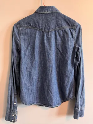 BDG Women’s XS Denim Western Pearl Snap Shirt 100% Cotton thumbnail 3