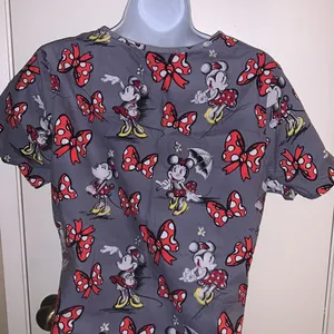-Disney mini mouse design scrubs size XS grey top thumbnail 8