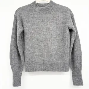Quince Womens Baby Alpaca Wool Blend Ribbed Crew Neck Sweater Charcoal Size XS thumbnail 3