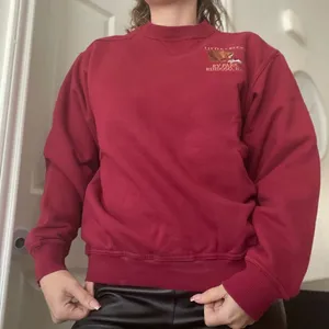 Vintage Y2K‎ Embroidered Oversized Crewneck Sweater Size Medium Red thumbnail 1