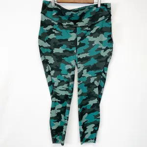 NEW Lululemon‎ Base Pace High Rise Crop 25" Heritage 365 Camo Tidewater Teal 18 thumbnail 3