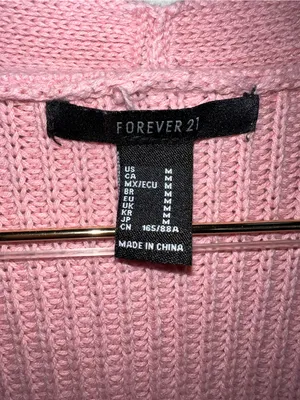 Forever 21 Pink 100% Cotton Open-Front Knit Cardigan thumbnail 2