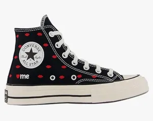 Converse All Star Chuck Taylor Hi Top Kiss Lip Embroidered Lace Up Shoes Sneakers thumbnail 1