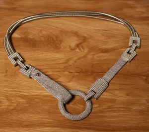 Vintage 80s‎ Chain Stretch Belt Womens Size S Silver Tone Metallic Glam Disco thumbnail 1