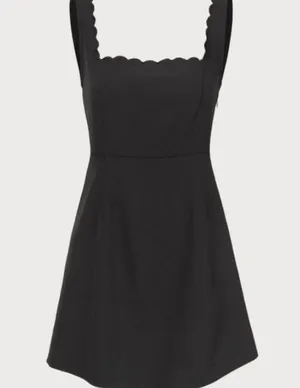 RIHOAS The Black Square Neck Scalloped Mini Dress 22 thumbnail 5