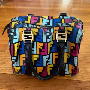Fendi‎ Multicolor FF Zucca Boston Top Handle Satchel Bag with Lock & Keys thumbnail 7