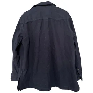 Lauren Ralph Lauren Women’s Size M Navy Blue Flannel Cotton Full Zip Jacket thumbnail 3