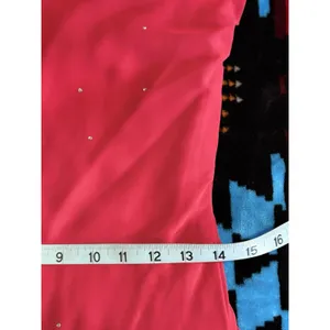 Let's Fashion Red Chiffon Asymmetrical Rhinestones Long Formal Gown Size S Lined thumbnail 11