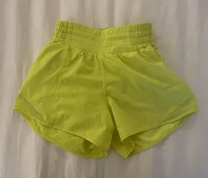 Lululemon Hotty Hot Shorts 4” Lined Neon Yellow thumbnail 1