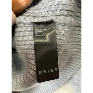 REISS Myla Oversized Cable Knit Turtleneck Sweater Gray Wool Alpaca Medium Cozy thumbnail 6