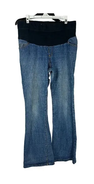 Oh Baby By Motherhood Maternity Bootcut Jeans Size Large Blue Stretch Denim thumbnail 1